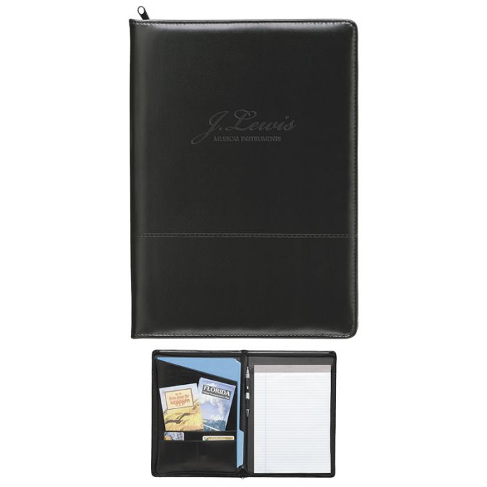 Promotional Script Zippered Padfolios