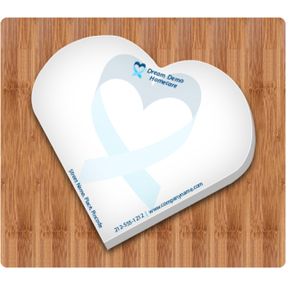 4 x 4 Heart Shape Novelty Sticky Notes Full Color