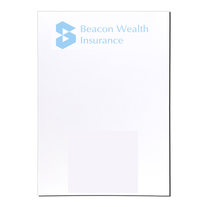 Custom Printed 5x7 Inch Memo Notepads - 25 Sheets