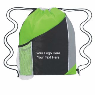 Tri-Color Sports Pack Polyester Drawstring Bags
