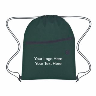 Non-Woven with Front Zipper Polypropylene Drawstring Bags