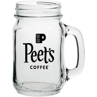 16 Oz Maplewood Libbey Mason Jars with Handle