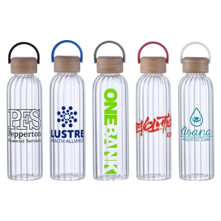 21 Oz Eos Glass Bottles with Bamboo Lid