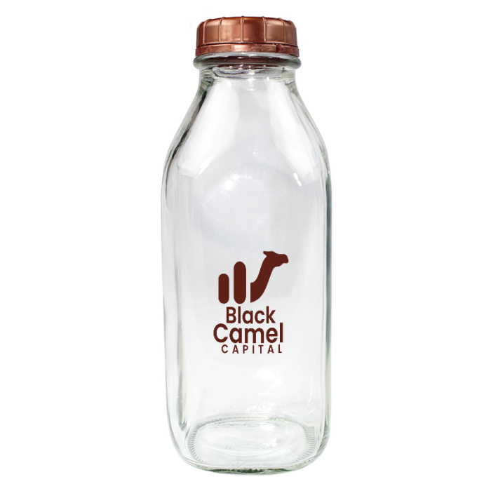 Custom 1 Quart Glass Milk Bottles with Lid