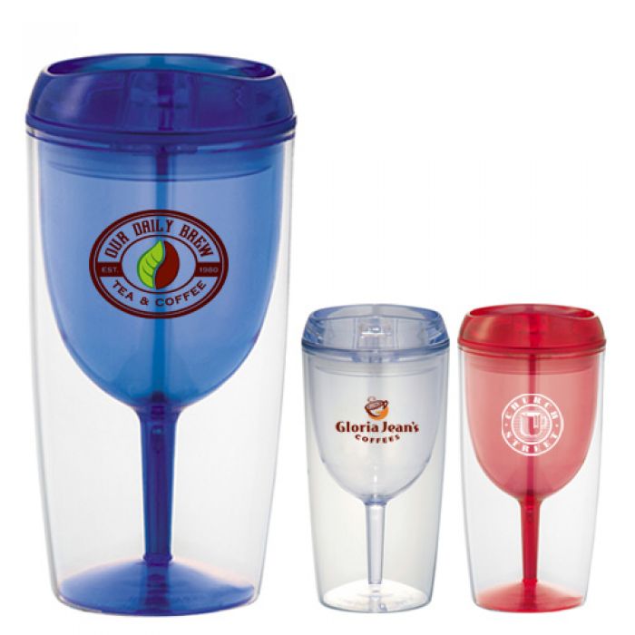 Promotional 10 Oz Game Day Wine Glass Cups