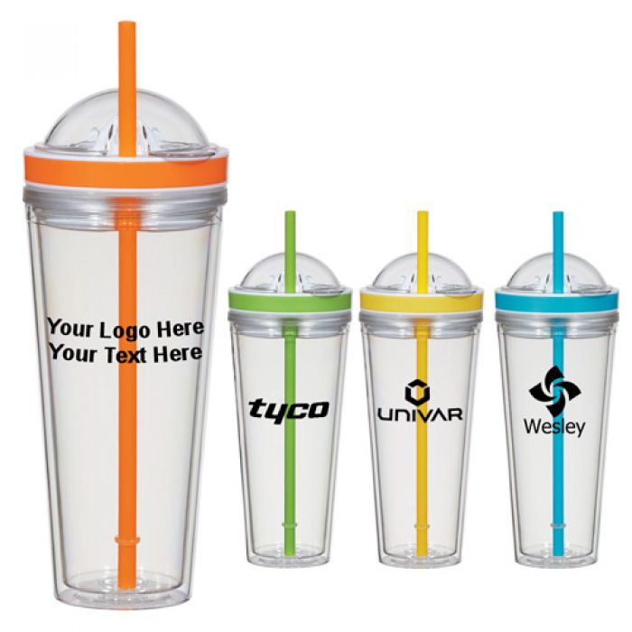 20 Oz Promotional Juicer Tumblers with Straws