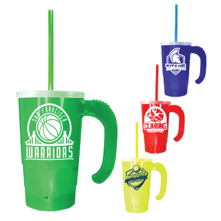 20 Oz Stackable Beer Stein/Straw/Lid Sets