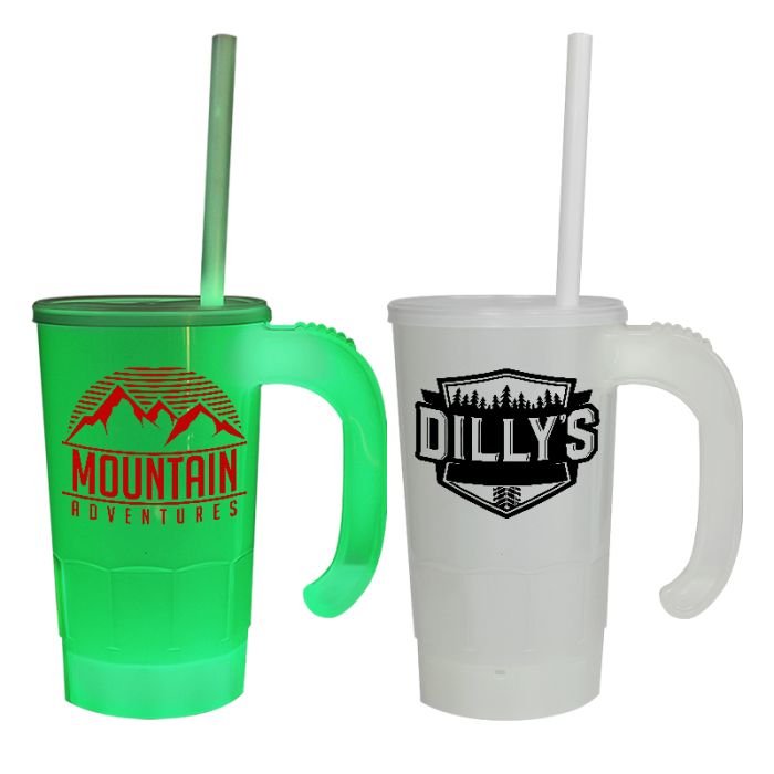 Personalized 20 Oz Nite Glow Stackable Beer Stein/Straw/Lid Sets