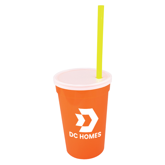 17 Oz Personalized Smooth Cup Straw Lid Sets