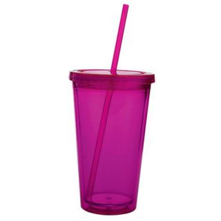 Custom 18 Oz Double Wall Acrylic Tumblers with Straw