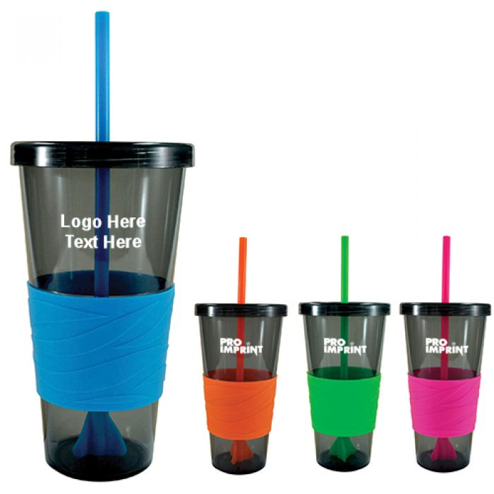 Custom Printed 24 Oz Revolution Tumblers with Straw