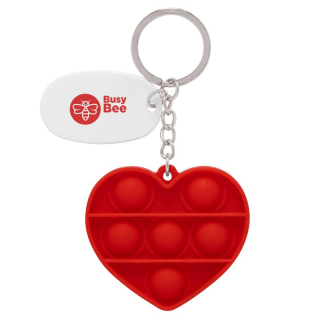 Push Pop Bubble Heart Fidget Sensory Keychains
