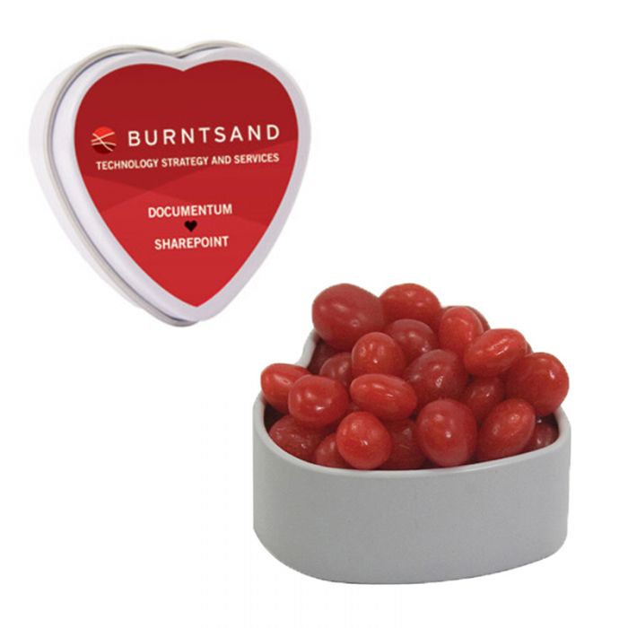 Customized Small Heart Shaped Tin with Soft Candies