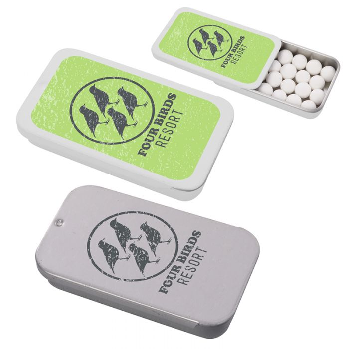 Customized Metal Slider Mint Tins with Custom Imprint