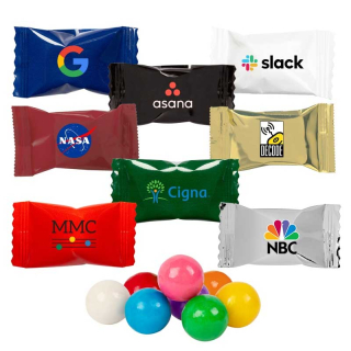 Full Color Wrapped Rainbow Bubble Gums