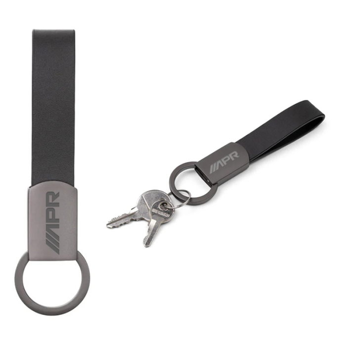 Axis Promotional Gunmetal Leather Keyrings