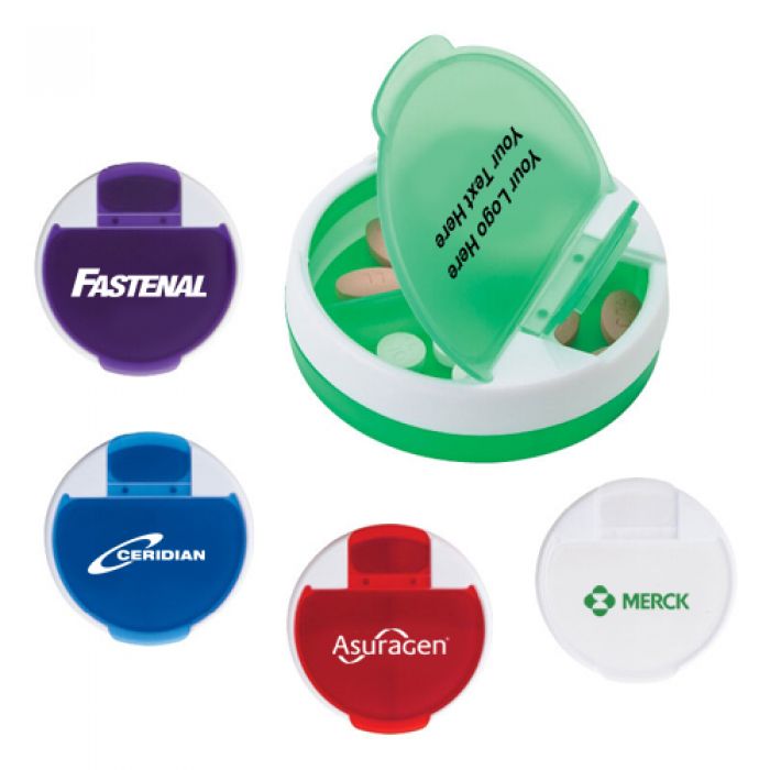 Custom Printed Pill Holders with 2 Opening Snap lid