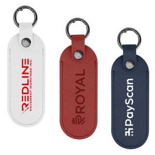 Bates Leatherette Key Tags with Carabiner