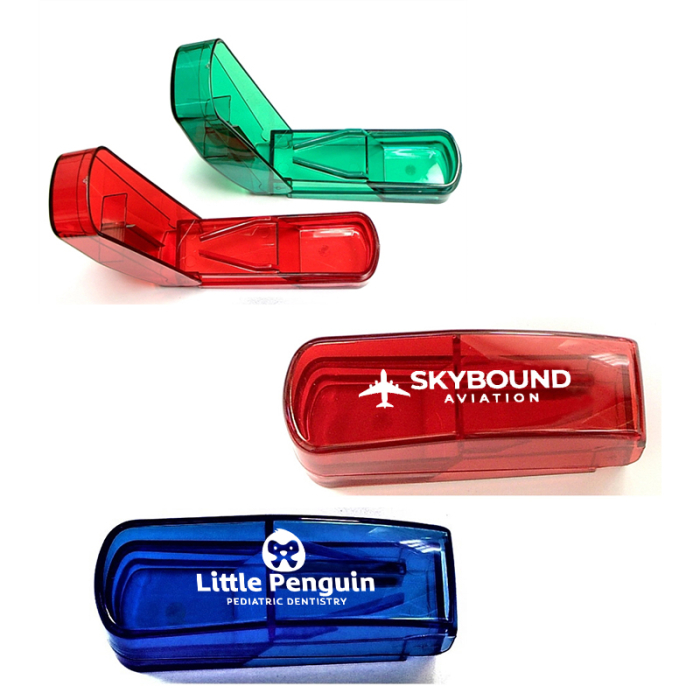 Imprinted Compact Pill Cutters with Easy Tablet Splitter for Travel