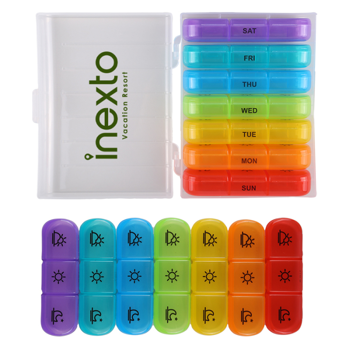 Personalized 21 Compartment Pill Boxes