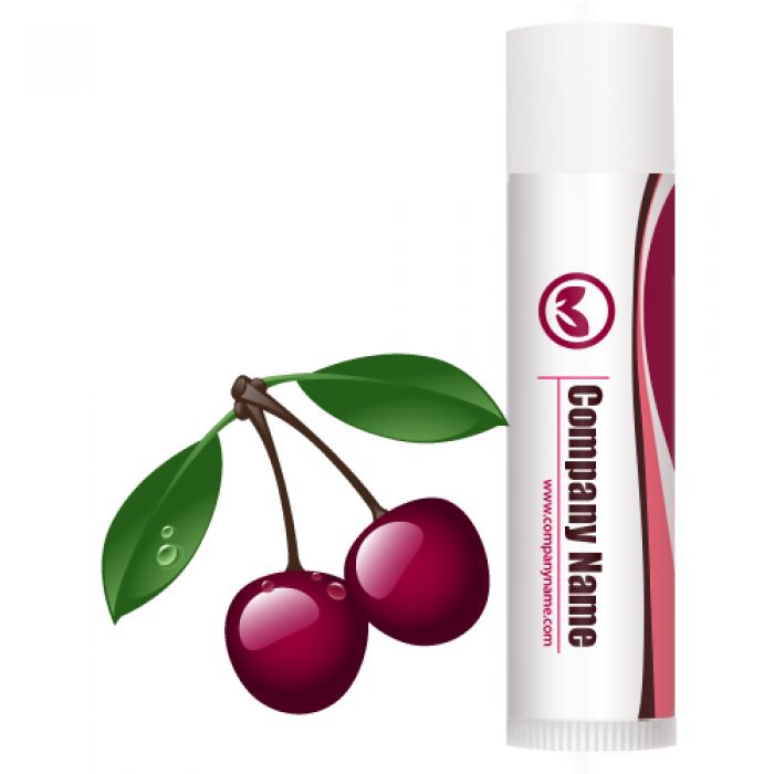 Personalized Cherry Legacy Lip Balm with White Tube Cap