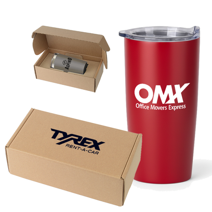 20 Oz Imprinted Everest Powder Coated Stainless Steel Tumblers with Gift Box