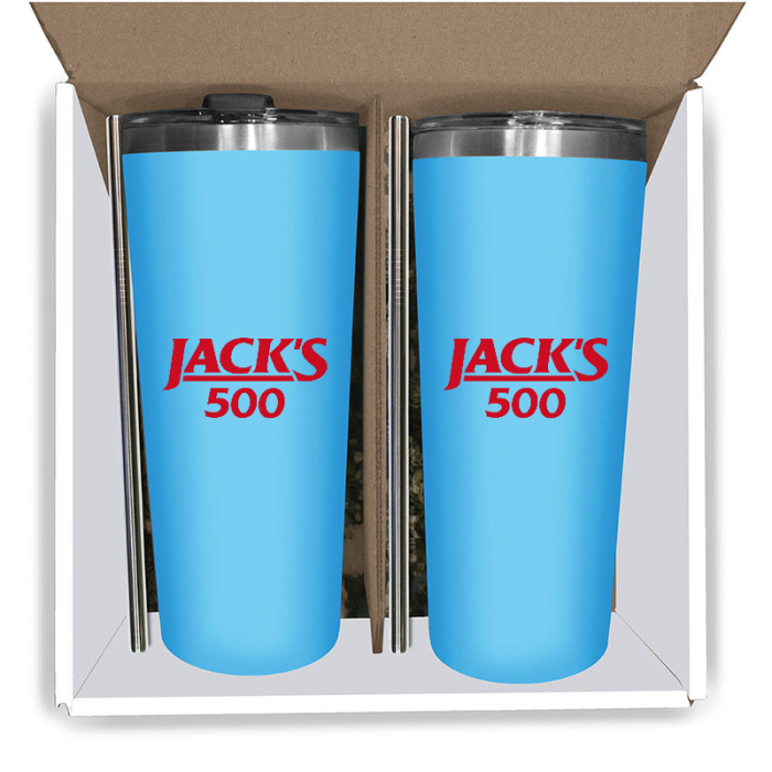 22 Oz Custom Memphis Tumblers with Flip Lid and Straw Gift Sets
