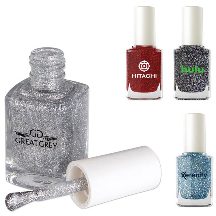 Imprinted 0.5 Oz Glitter Nail Polishes