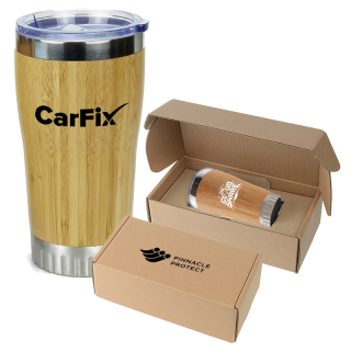 17 Oz Bamboo Stainless Steel Tumbler Gift Sets