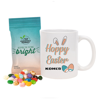 Mug Sets with Gourmet Jelly Beans in Compostable...