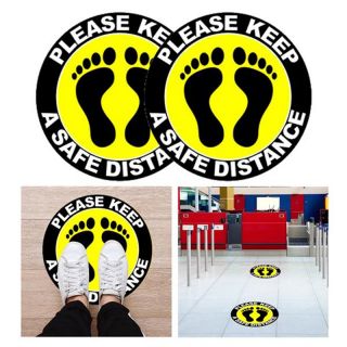 PPE Floor Decal, 6 Feet Apart Social Distance Stickers