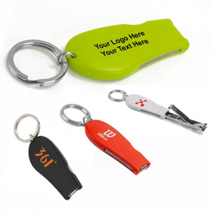 Custom Logo Imprinted Nail Clipper Key Chains