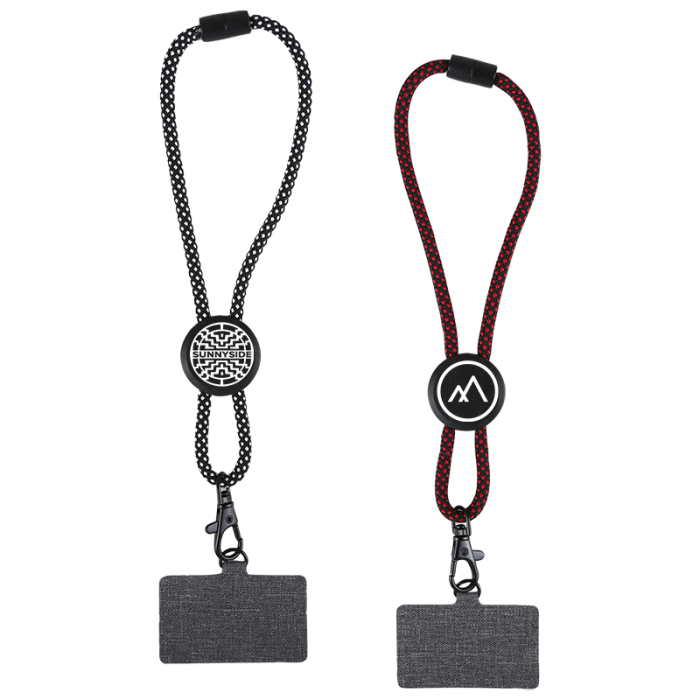 Imprinted Phone Holder Wristlets with Recycled Cord