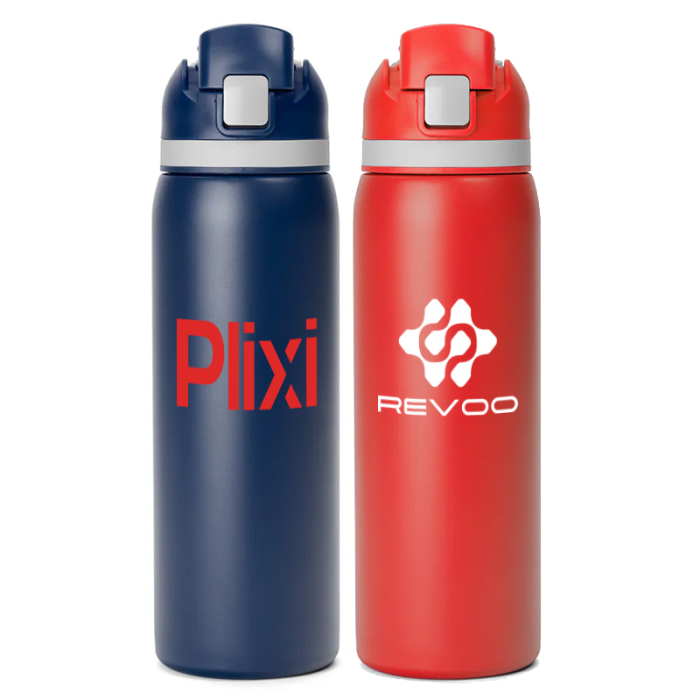 27 Oz Oleg Custom Stainless Steel Water Bottle w/ Pop Straw