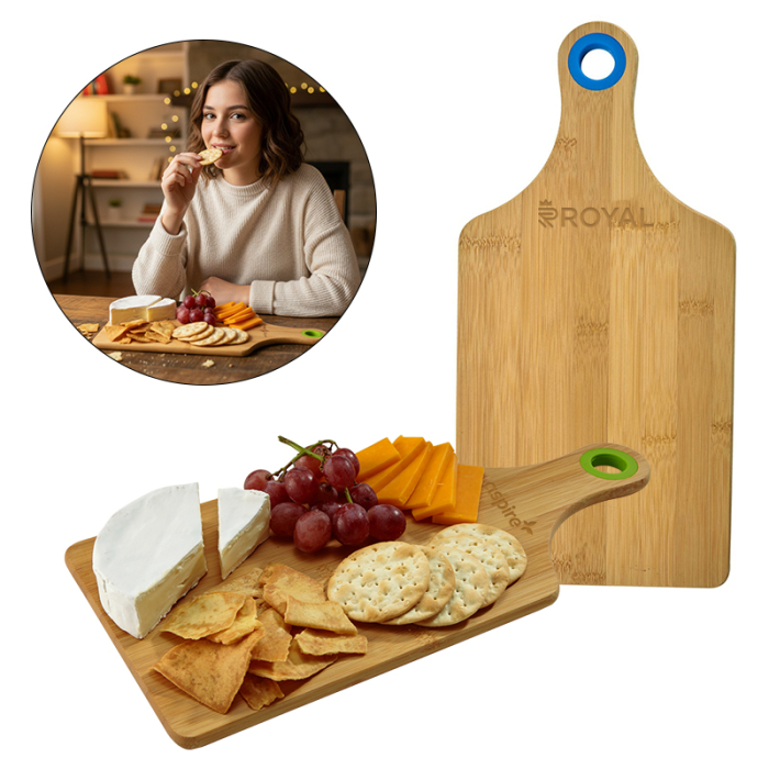Custom Bamboo Cheese Boards with Silicone Ring