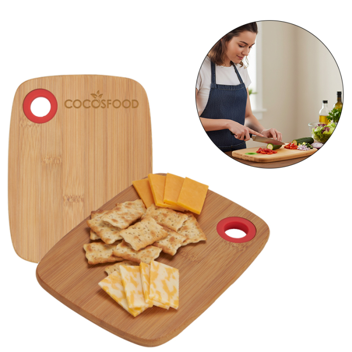 Custom Small Bamboo Cutting Boards with Silicone Ring