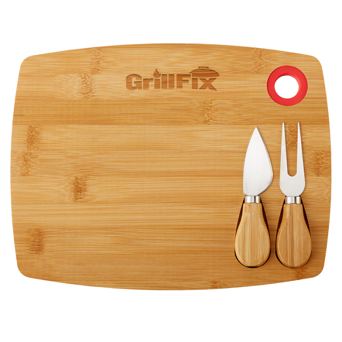 Custom Three-Piece Bamboo Cheese Board Sets