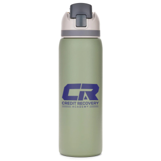 27 Oz Three-Toned Stainless Steel Pop Straw Bottles