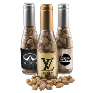 Champagne Bottles with Pistachios