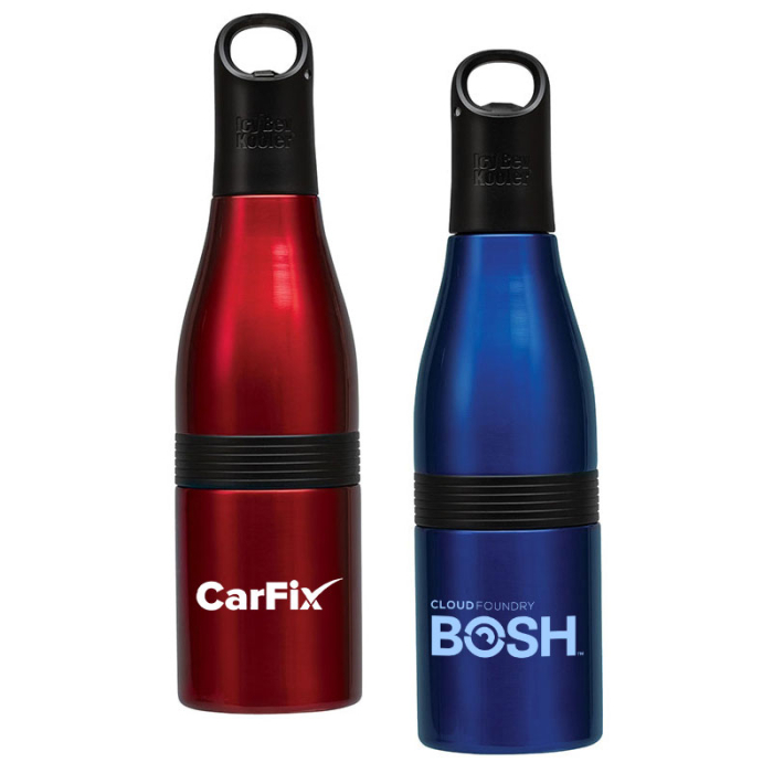 Liquid Fusion® Icy Bev Kooler® 22 Oz Custom 3-In-1 Double Wall Stainless Steel Bottles
