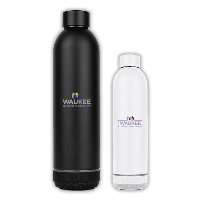 Promotional 18 Oz SoundSip Double Wall Bottles with Wireless Speaker
