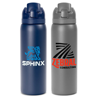 27 Oz Solid Stainless Steel Pop Straw Bottles