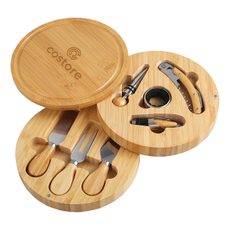 8-Piece Swivel Top Bamboo Cheese Board Sets