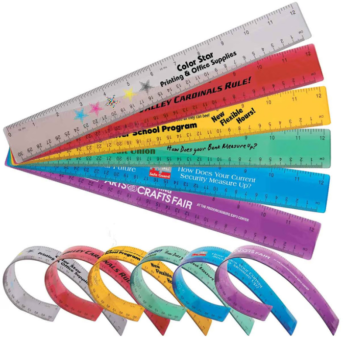 Custom Imprinted 12 Inch Flexible Rulers
