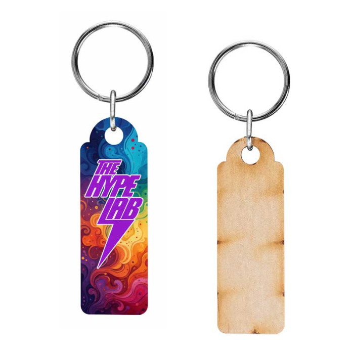 Custom Imprinted 3 Inch Full Color Wood Key Tags