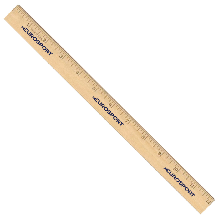 Custom Printed 12 Inch Clear Lacquer Beveled Wood English Scale Rulers