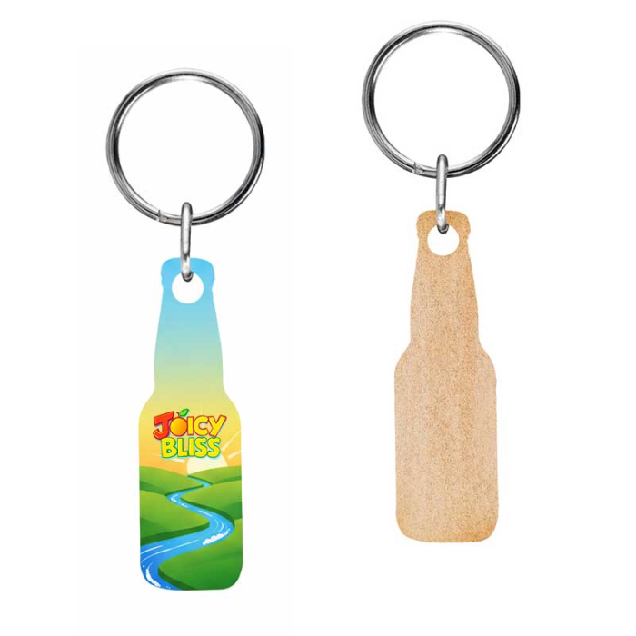 Imprinted 2 Inch Full Color Wood Key Tags