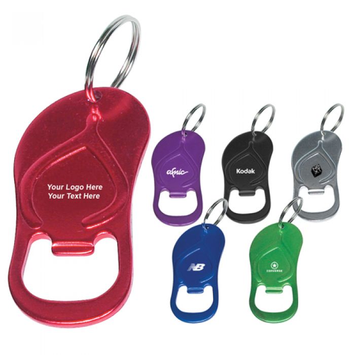 Custom Printed Sandal Bottle Opener Key Rings