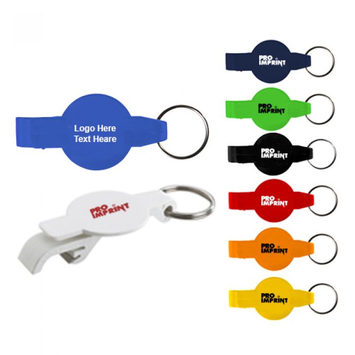 Custom Round Beverage Wrench Bottle Opener Key Chains - 8 Colors