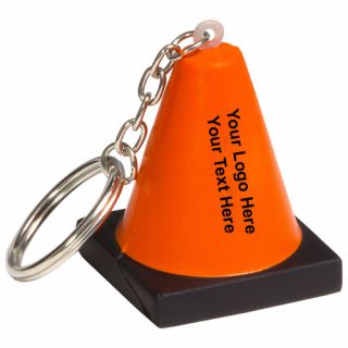 Logo Construction Cone Keychains